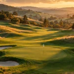Golf course at golden hour