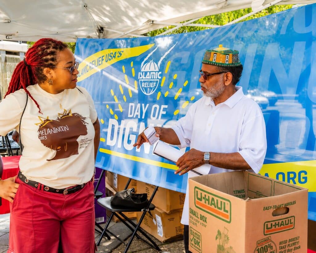 A MelaninCon volunteer at a 2023 community service event in Washington, DC